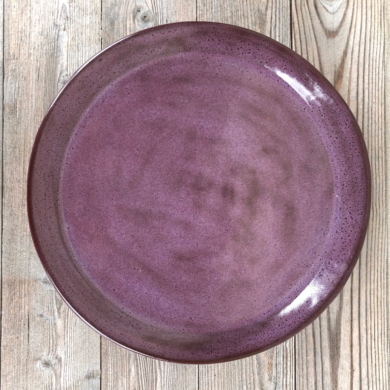 Purple Pottery Dinner Plates Set of Four made to order image 6