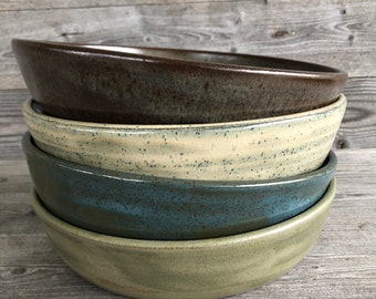 Set of FOUR mixed Pasta Bowls, Buddha Bowls, Power Bowls handmade pottery bowls made to order