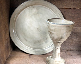 Communion plate and chalice set. Handmade Pottery ***Made to Order***