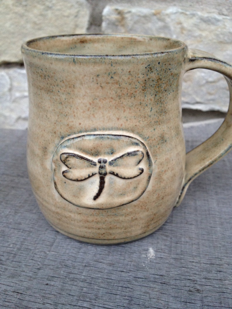 Dragonfly beautifully handcrafted pottery mug made to order image 4