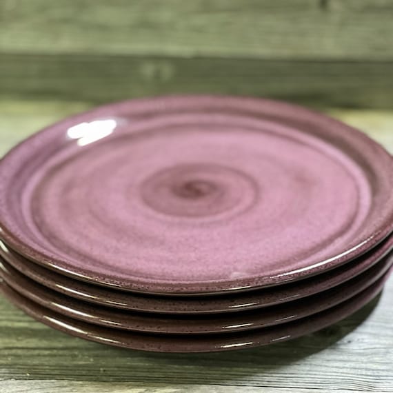 Vajilla de ceramica morada de 12 piezas para cuatro personas. Platos de ceramica hechos a mano. Hechos a pedido Etsy Espana