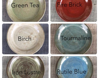 Pottery Dinner Plate on dark clay made to order