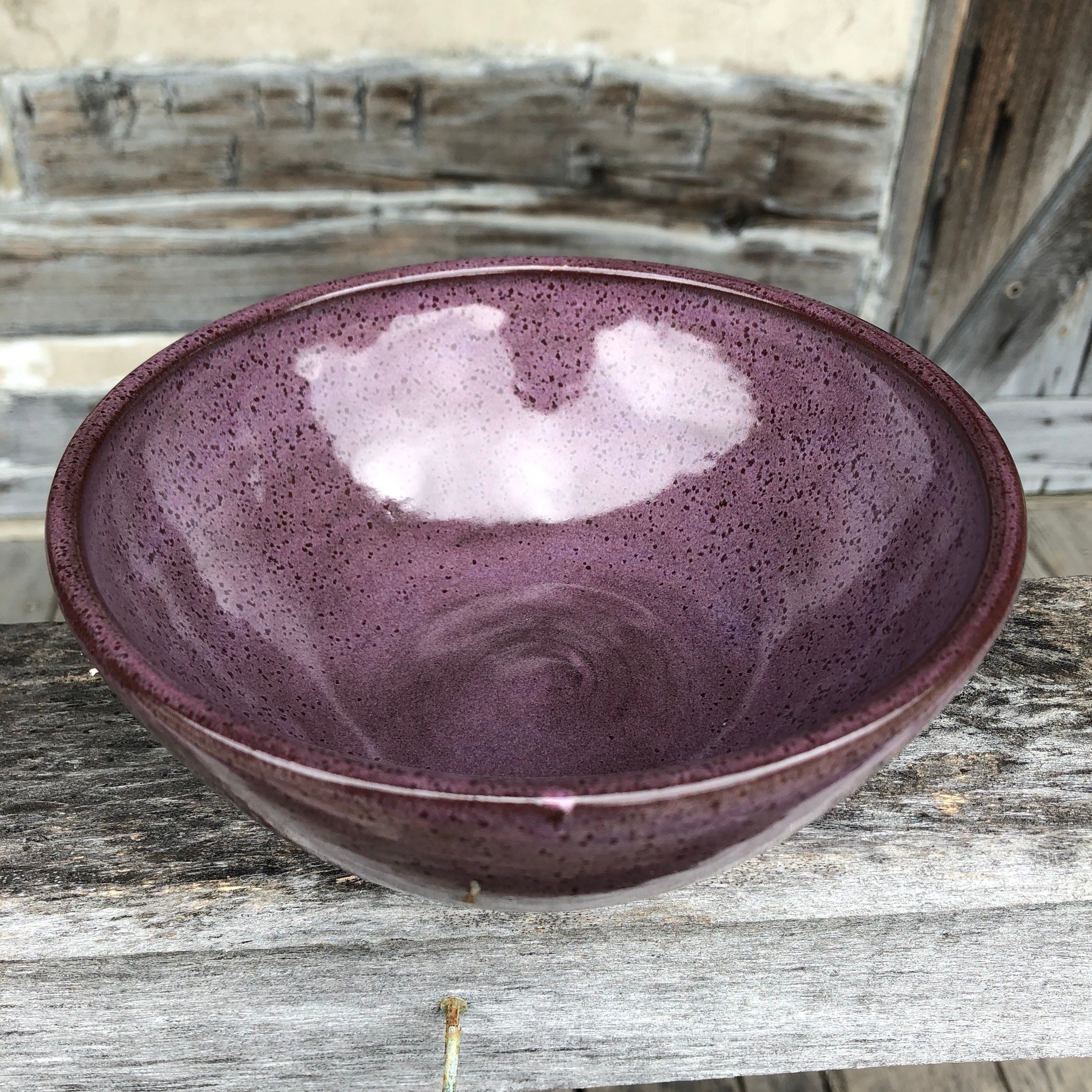 Purple Pottery Bowls. Soup salad or cereal bowls set of 4 Etsy