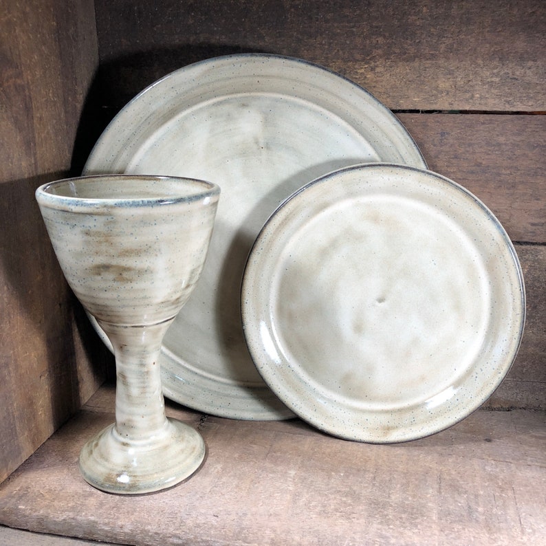 Communion plate and chalice set. Handmade Pottery Made to Order image 7