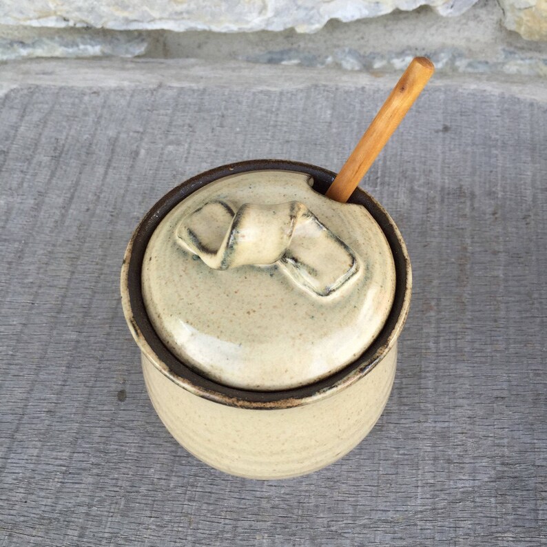 Honey Pot Honeypot Handmade Pottery Honey Jar With Text Made Etsy