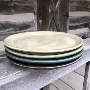 Handmade pottery dinner plates... Set of four mix and match made to order image 3
