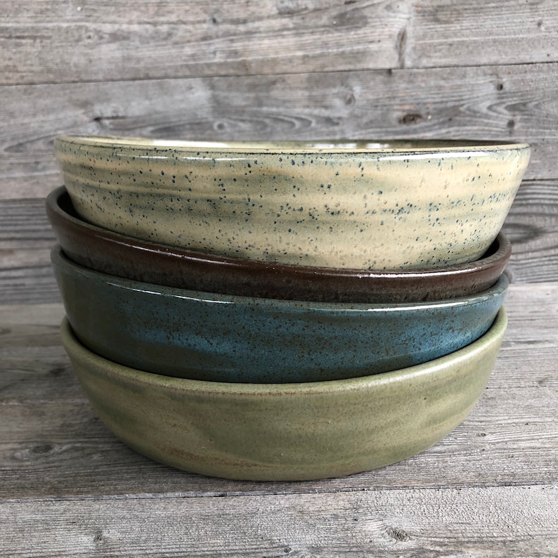 Set of FOUR Pasta Bowls, Buddha Bowls, Power Bowls handmade pottery bowls Made To Order custom mix