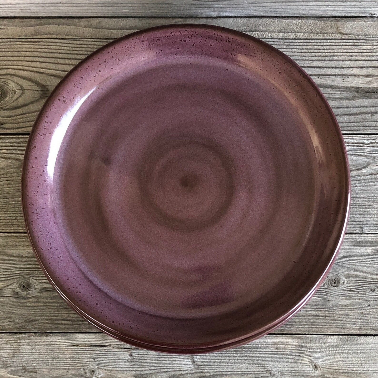Purple Pottery Dinner Plates Set of Four made to order Etsy