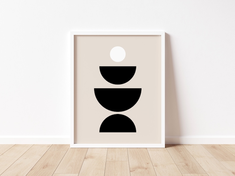 Mid Century Modern Wall Art Set of 3, Neutral Abstract Print Set, Earth ...