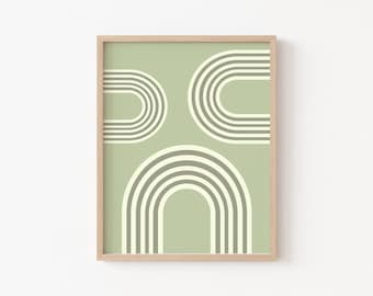 Sage Green Abstract Printable, sage wall art, sage green decor, neutral nursery wall art, cute boho printable, abstract line art print