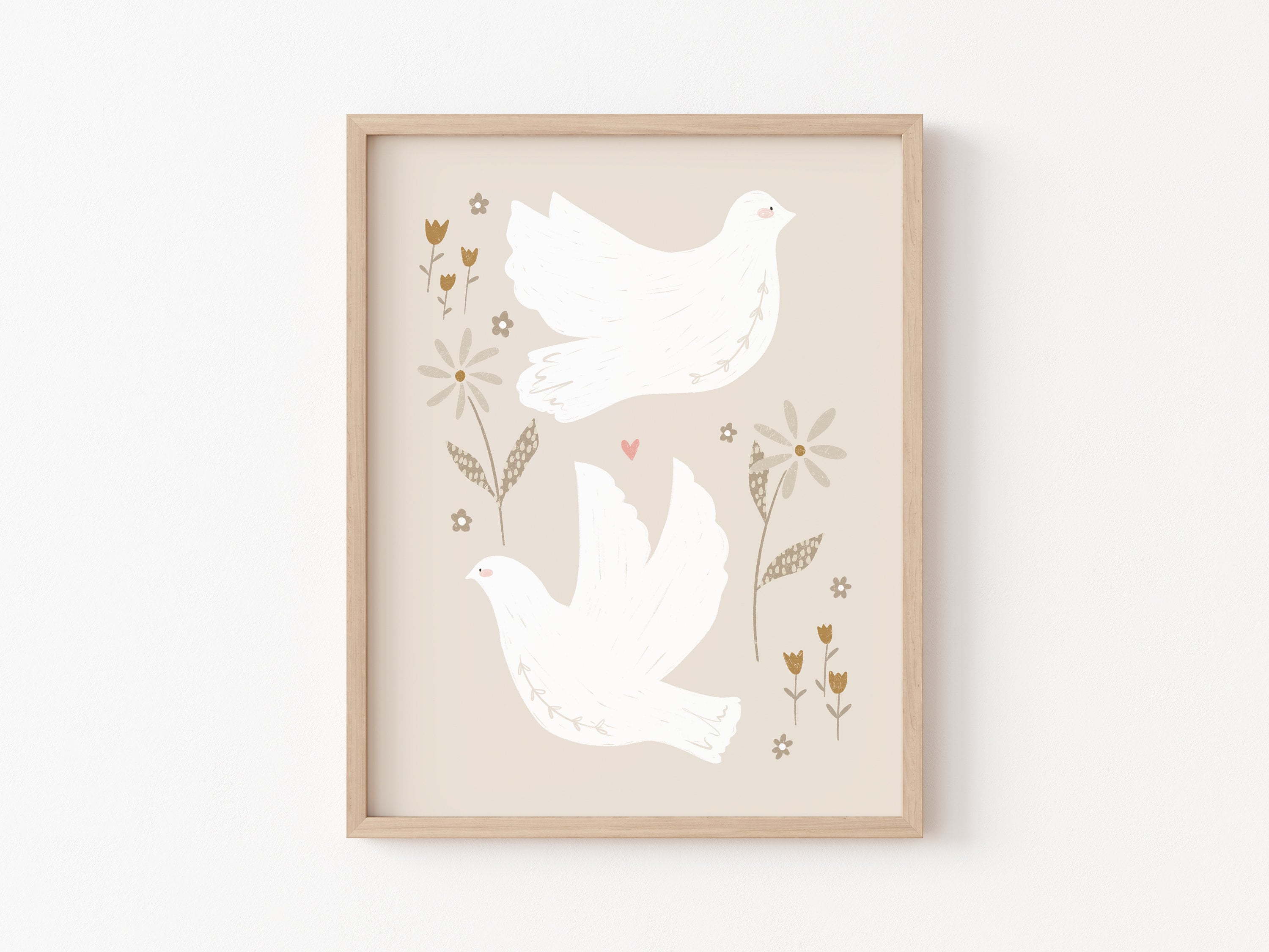 Dove printable, animal nursery art, neutral nursery, bird wall art, sweet nursery decor, woodland nursery
