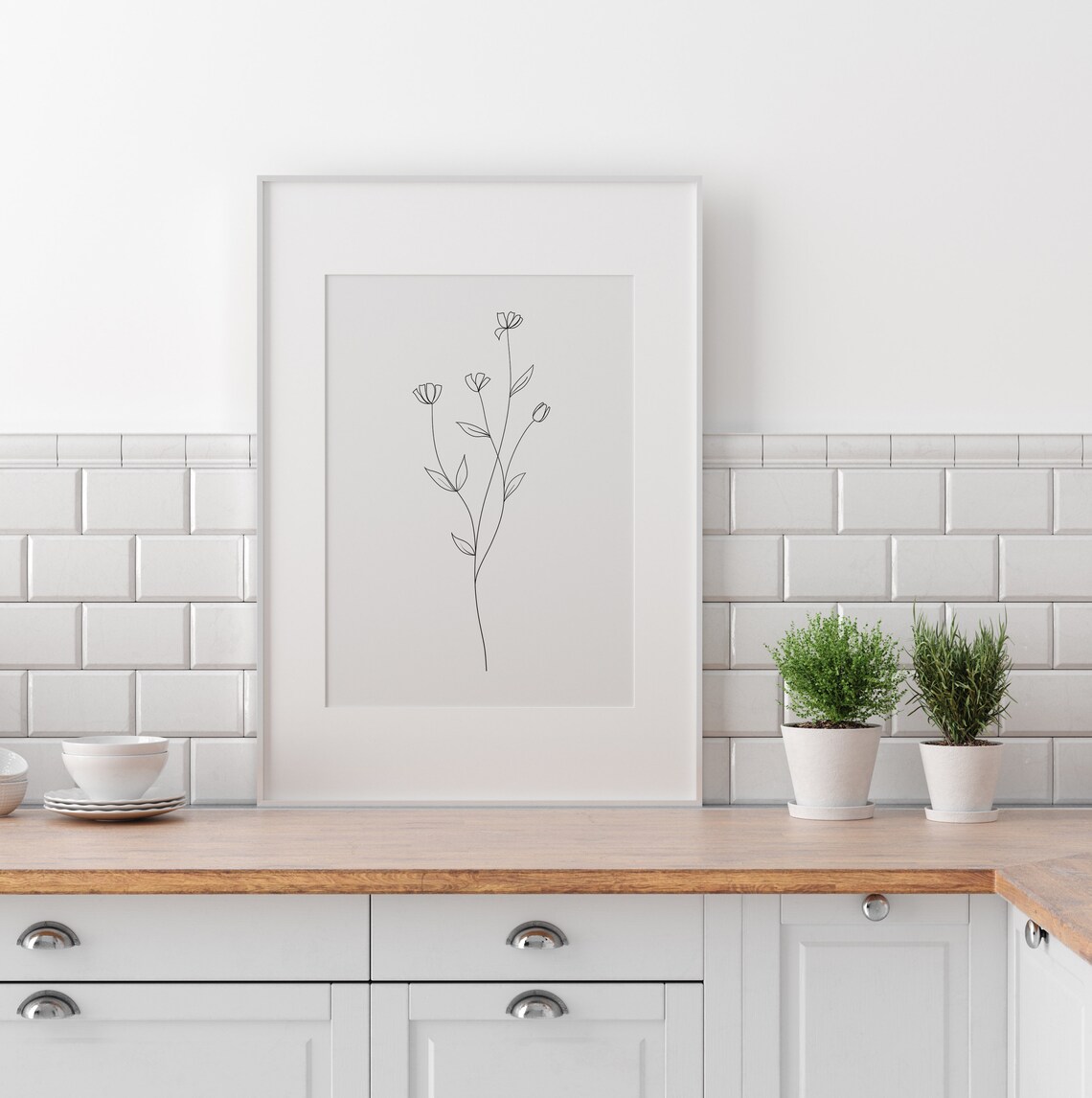 Minimal Flower Print Minimal Flower Printable Minimal Wall | Etsy