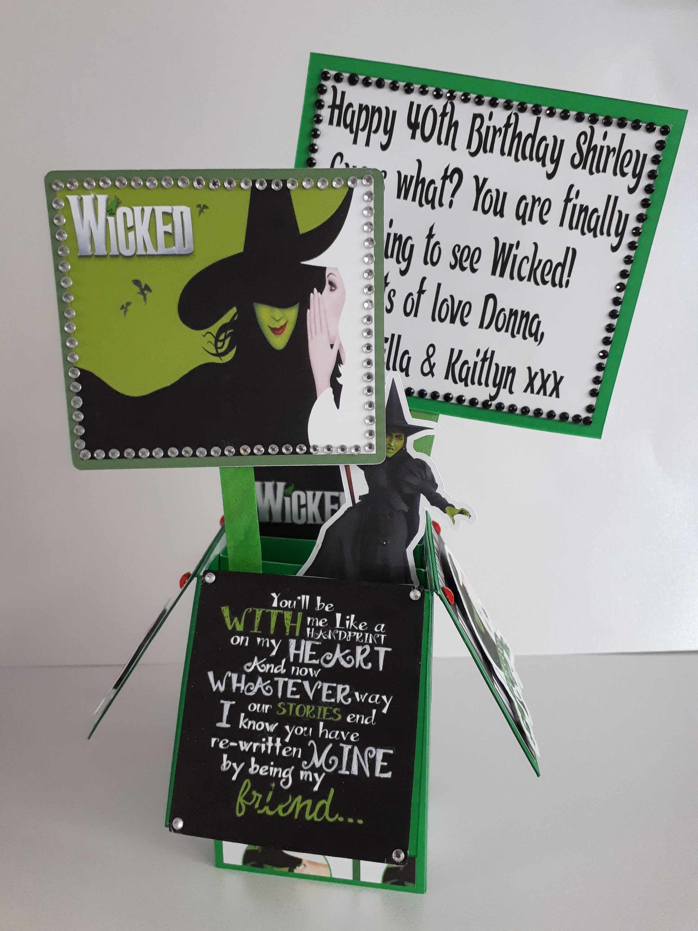 Wicked birthday card Wicked tickets surprise card Wizard of Etsy