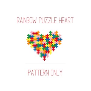 Rainbow Puzzle Heart Pattern ONLY