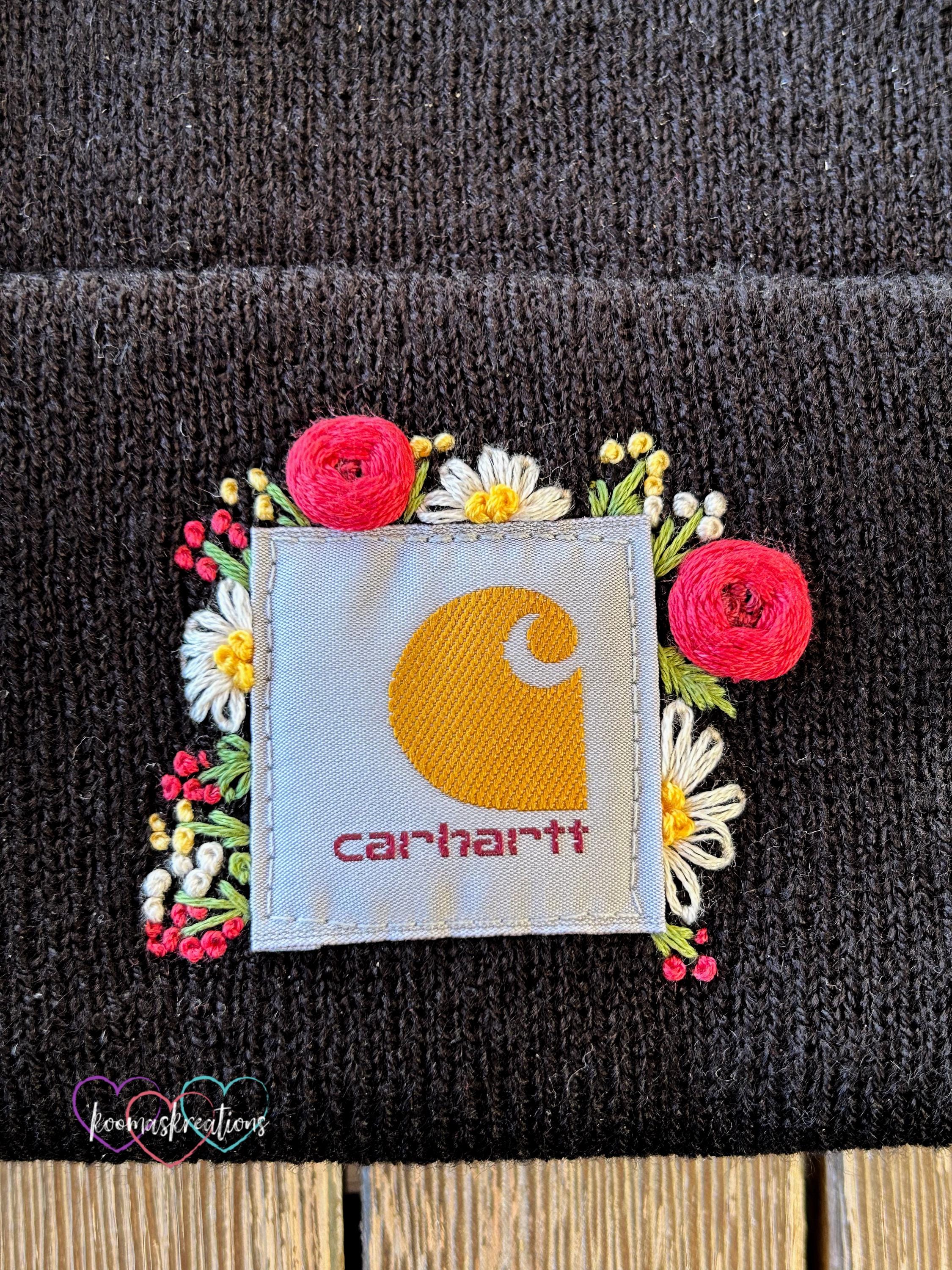 Carhartt Beanie Womens Black Floral Embroidered Watch Hat SIZE OS Carhartt® Watch Cap 2.0 Embroidery Beanie – Mato & Hash main image 2