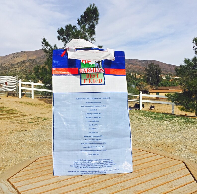 up-cycled Extra Large Upcycled Tote Bag heavy duty Chicken