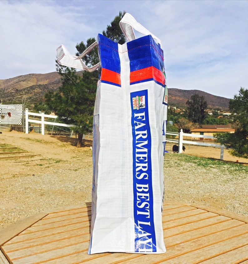 up-cycled Extra Large Upcycled Tote Bag heavy duty Chicken