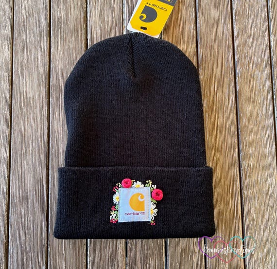 Carhartt Beanie Womens Black Floral Embroidered Watch Hat SIZE OS Carhartt® Watch Cap 2.0 Embroidery Beanie – Mato & Hash main image 3