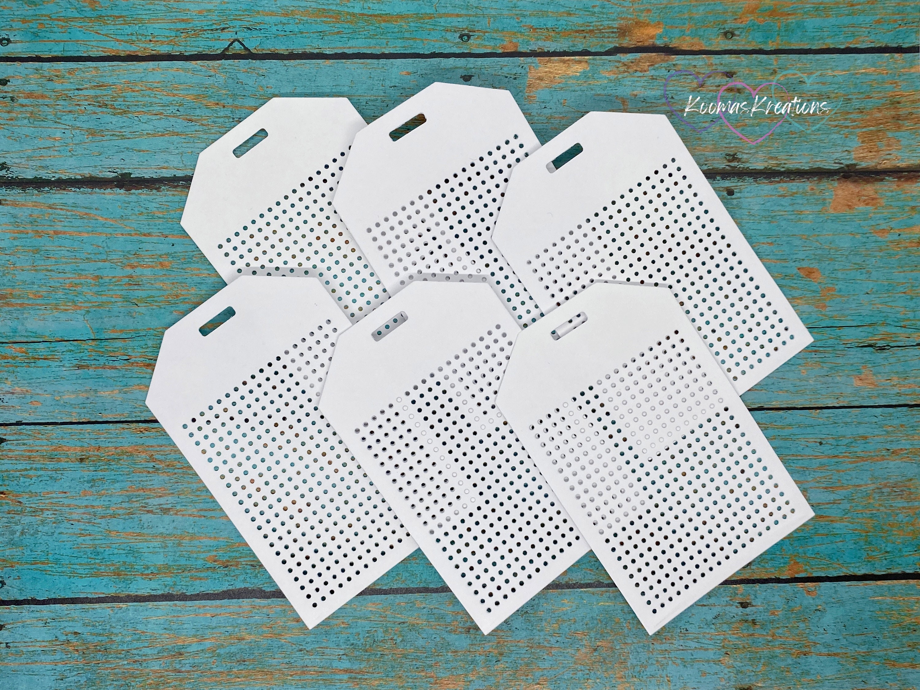 WHITE 6 Pack Cross Stitch Tags, DIY Cross Stitch Tags, Cardstock Tags, Cross Stitch Gift Tags, Papercrafting