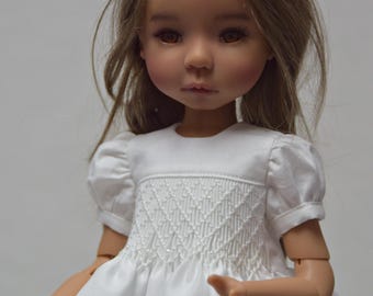 Smocked and Embroidered Dress for Meadow Tween Masha , Ardyn 13.3" dolls