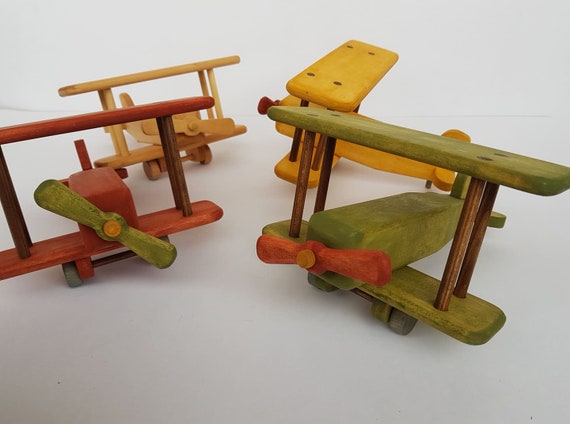 wooden biplane