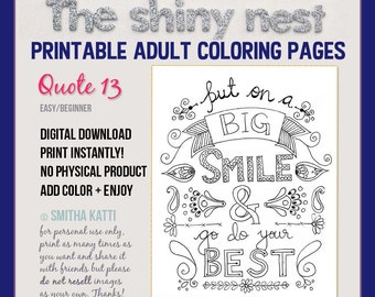 Quote Coloring Page Adult Pages Colouring Mindfulness Printable Motivation Stress Relief 13