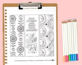 Coloring Bookmarks, Printable coloring page, Printable Bookmark, Complicated Colouring pages for adults, Instant download