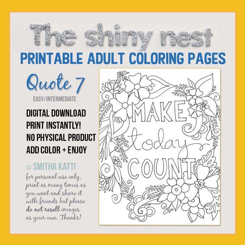 Mindfulness Colouring Printables Adult Colouring Pages Grown | Etsy