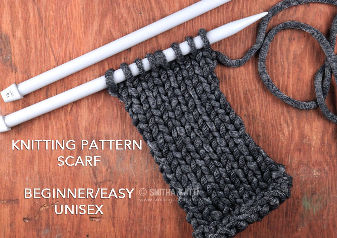Knitting Pattern Scarf Easy Knitting Patterns Free knitting Etsy