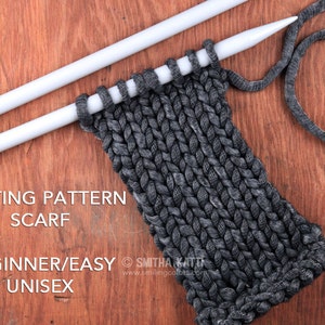 Knitting Pattern Scarf, Easy Knitting Patterns, Free knitting pattern, DIY Scarf, Knit scarf men pattern, Instant download pdf