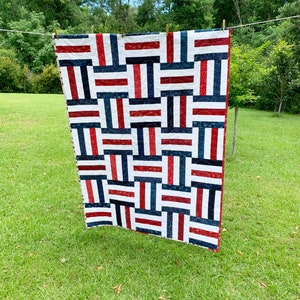 Classic Red, White, and Batik Lap or Throw Quilt - Timeless Elegance! -- Final Clearance