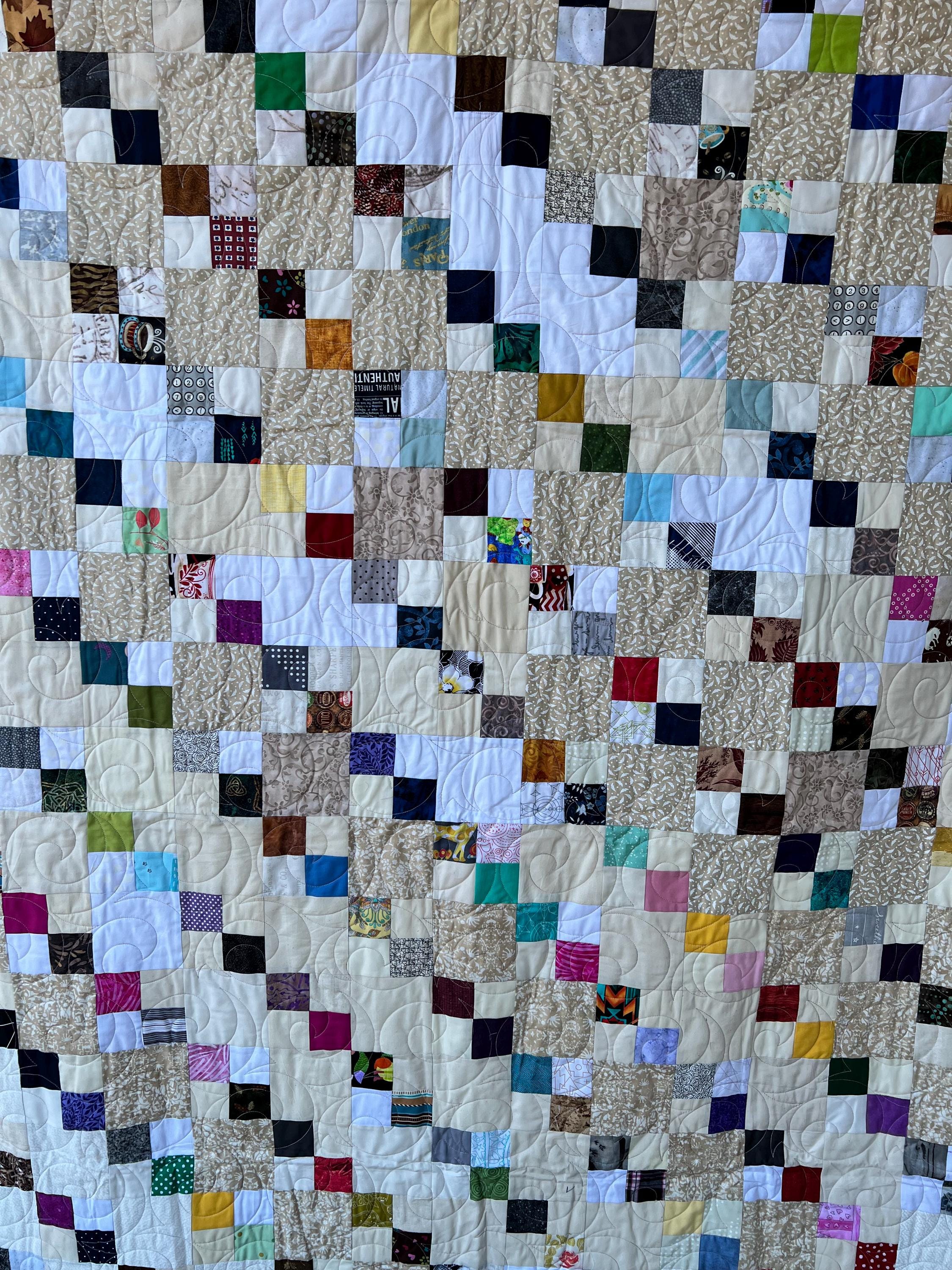Scrappy Four Patch Throw Quilt - Handmade Patchwork - Etsy