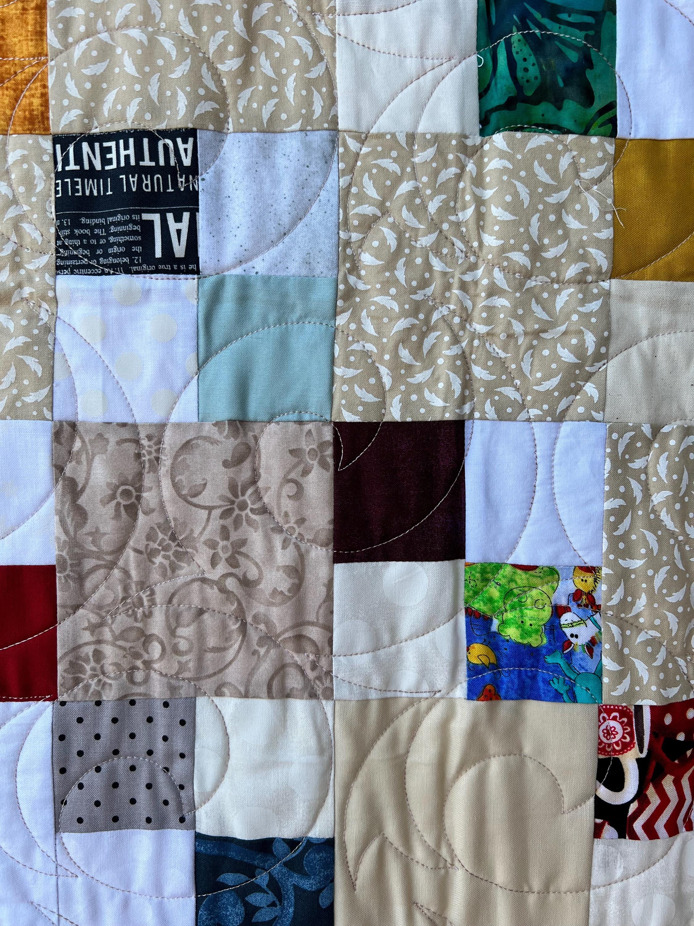 Scrappy Four Patch Throw Quilt - Handmade Patchwork - Etsy