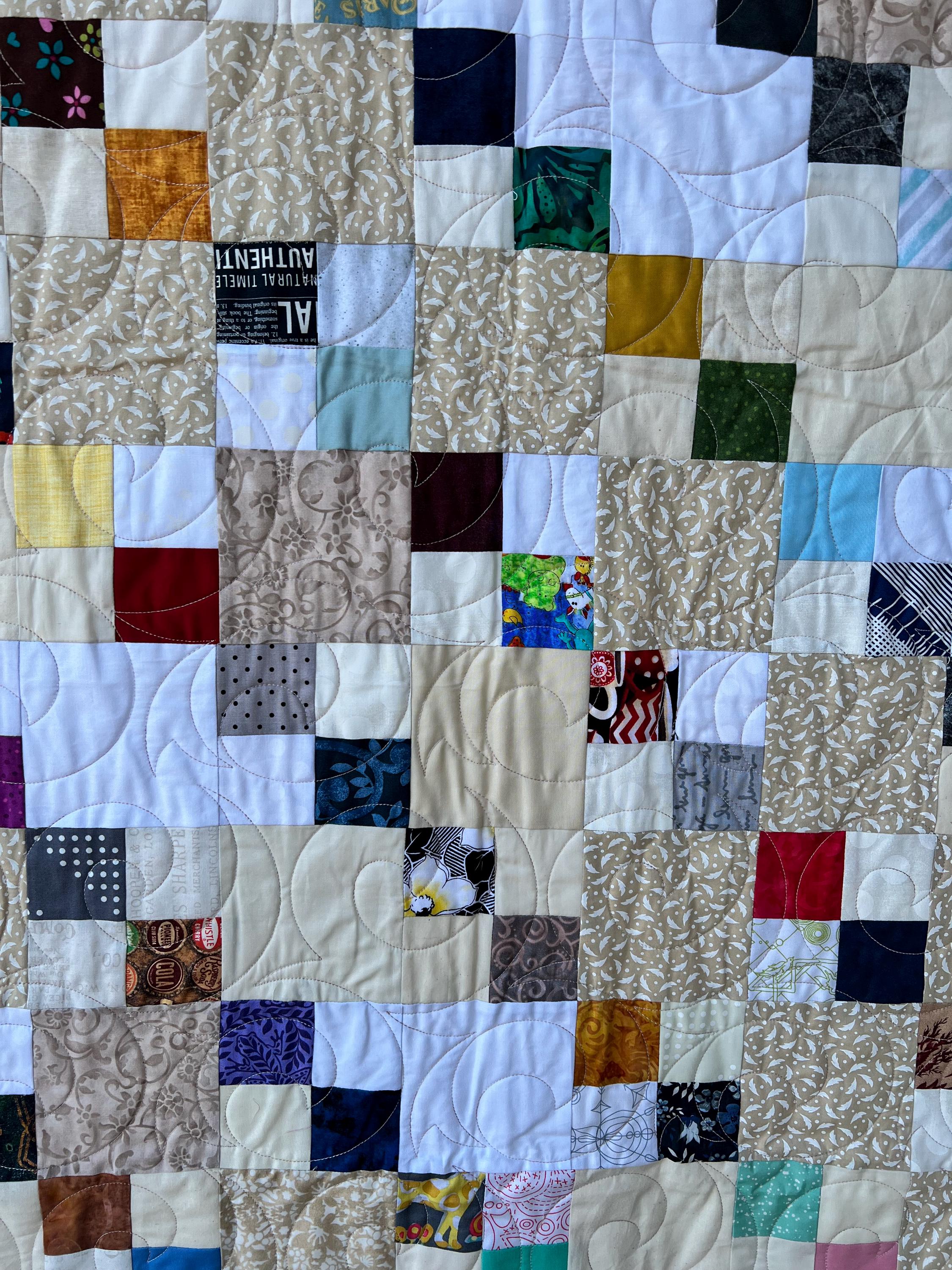 Scrappy Four Patch Throw Quilt - Handmade Patchwork - Etsy