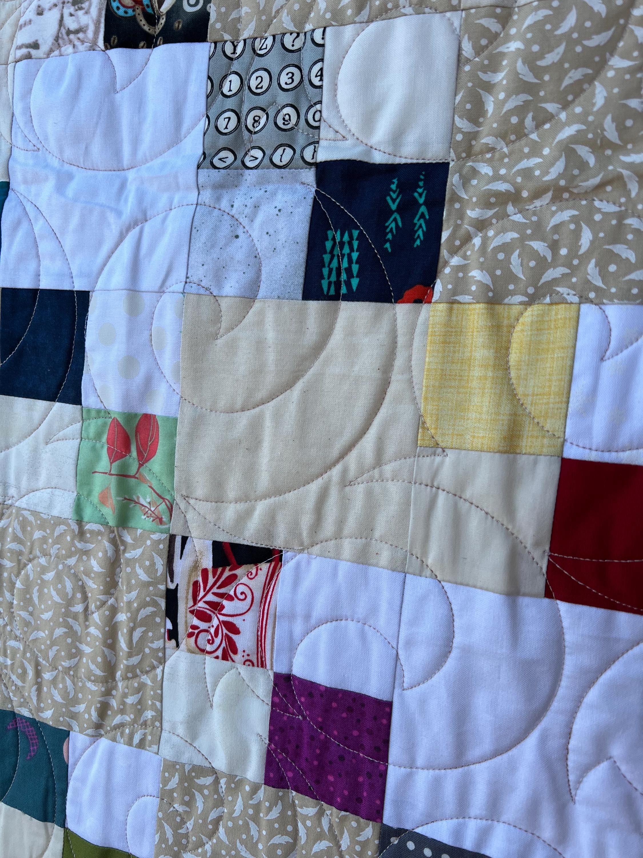 Scrappy Four Patch Throw Quilt - Handmade Patchwork - Etsy