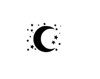 Stars | Moon | Crescent Moon | Stars and Moon| Space | Starry Night | Cosmic | Decal | Laptop | Tumbler | Phone | Car | Sticker | Car Decal