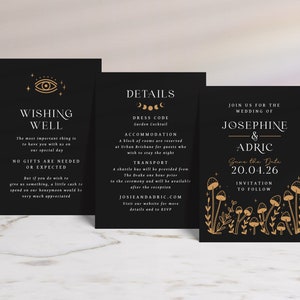 Mushroom Celestial Wedding Invitation Suite