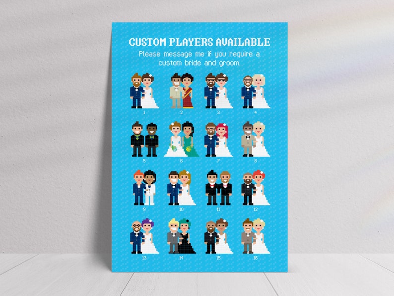 Gamer Retro 8-Bit Wedding Invitation Suite Editable Template image 6