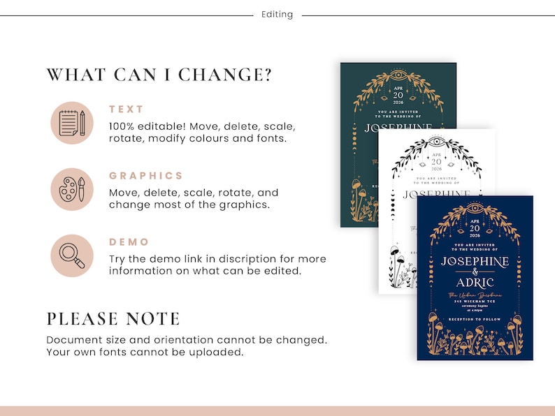 Mushroom Celestial Wedding Invitation