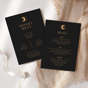 Eclipse Celestial Menu & Getränkekarte bearbeitbare Vorlage