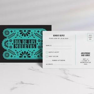 Day of the Dead Wedding Invitation Suite Editable Template image 5