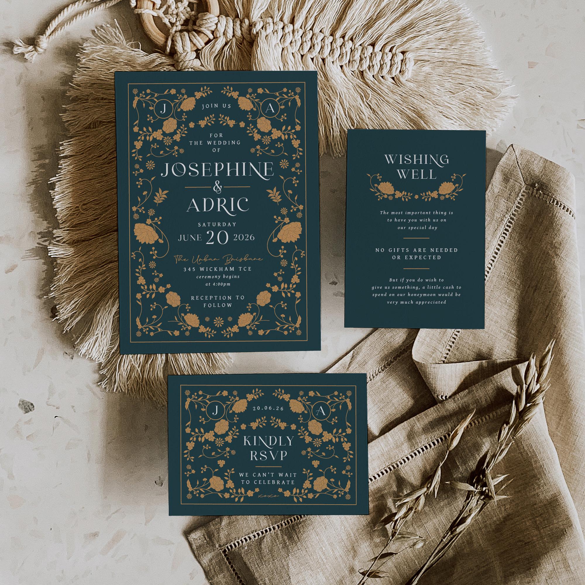 Storybook Wedding Invitation Suite | Fairytale Wedding Invite Set