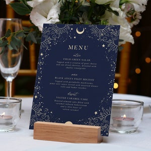Celestial Menu & drankenmenu bewerkbare sjabloon