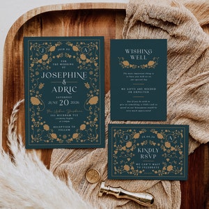 Storybook Hochzeitseinladungsfolge Bearbeitbare Vorlage