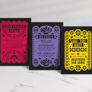 Day of the Dead Wedding Invitation Suite Editable Template image 4