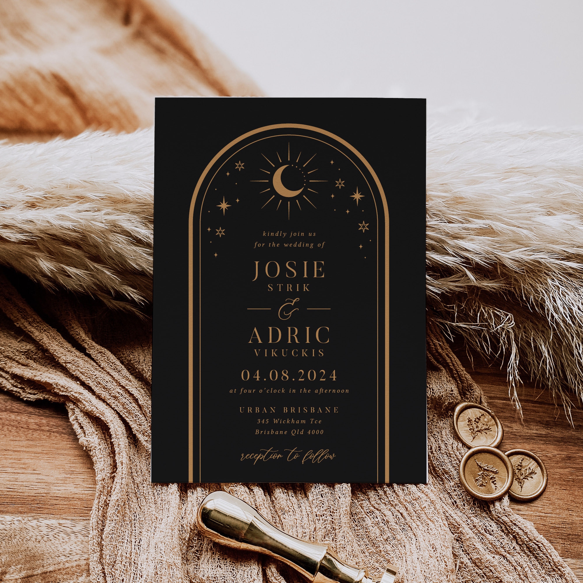 Eclipse Celestial Wedding Invitation Suite Editable Template - Etsy