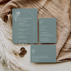 Australian Natives Wedding Invitation Suite Editable Template