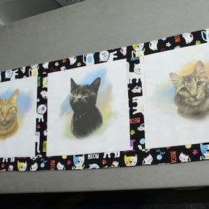 SALE: Cat Table Runner   32&quot; long by 11&quot;  Inches wide  With Batting read description please
