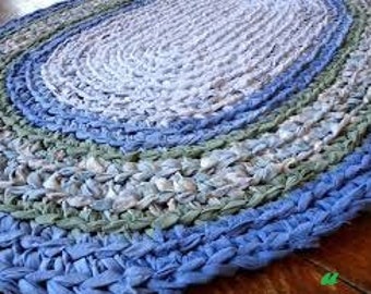 DIY Rug Crochet Pattern  - PDF Easy Crochet PATTERN, Instant Download, Recycled Eco Environment Friendly, Home Living Rugs