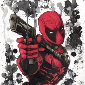 Dead Pool - wydruk fanowskiej sztuki Marvela